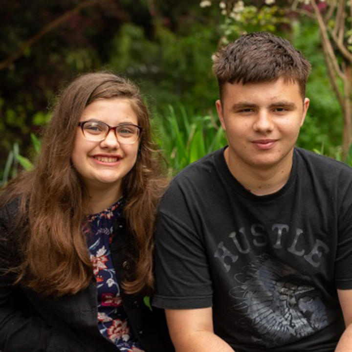 Larry and Kaylee are close Caucasian siblings who enjoy spending time with each other and with friends.